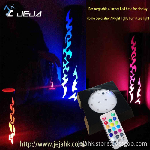 Wireless Design 4 Inches Rechargeable LED Crystal Light Base
